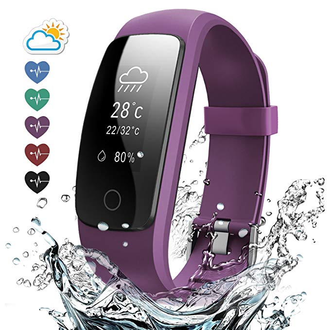 Effeltch Fitness Tracker with Heart rate monitor, E107 Plus Activity Tracker Smart Bracelet Watch with Pedometer Sleep Monitor Multi Sports Mode Waterproof for iPhone Android Smartphone