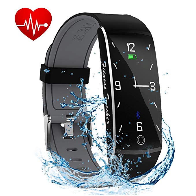 NioeHome Fitness Tracker HR, Activity Tracker Heart Rate Monitor Watch IP67 Waterproof Smart Fitness Watch, Step Counter, Calories Counter, Sleep Monitor, Pedometer Watch for Men, Women Android iOS