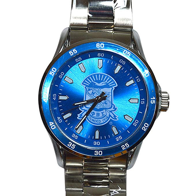 Desert Cactus Phi Beta Sigma Crest Silver Color Metal Fraternity Watch Greek Wrist Watch